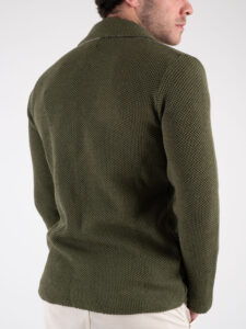 V2 Giacca monopetto leggera occhio di pernice con pochette GUOPE Militare (4)