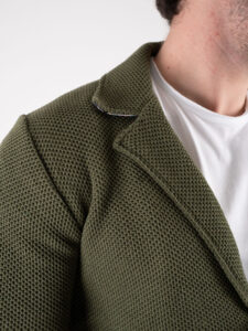 V2 Giacca monopetto leggera occhio di pernice con pochette GUOPE Militare (5)