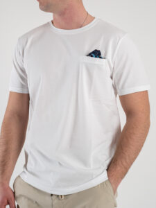 V2 T-shirt basica con pochette floreale TUPO Bianca (3)