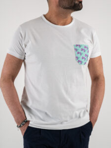 V2 T-shirt basica con taschino menta joystick TUBI Bianca (1)