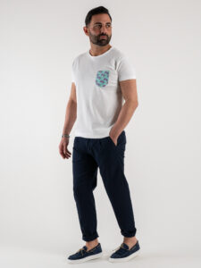 V2 T-shirt basica con taschino menta joystick TUBI Bianca (2)