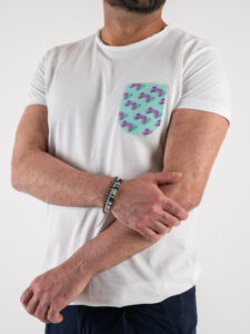 V2 T-shirt basica con taschino menta joystick TUBI Bianca (3)