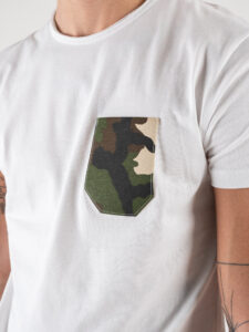 V2 T-shirt basica con taschino militare TUBI Bianca3