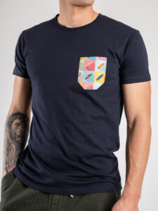 V2 T-shirt basica con taschino surf TUBLY Navy1