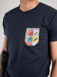 V2 T-shirt basica con taschino surf TUBLY Navy2