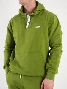 BERNA Felpa in cotone garzato con cappuccio 243228 Verde Olio (3)