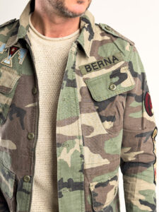 BERNA Giacca sahariana leggera sportiva con tasche e patch 243186 Camouflage3