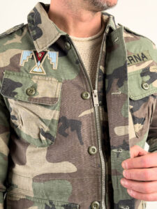 BERNA Giacca sahariana leggera sportiva con tasche e patch 243186 Camouflage5