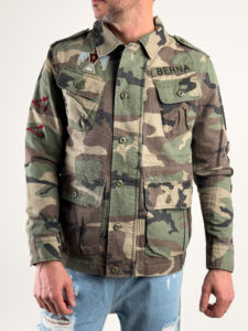 BERNA Giacca sahariana leggera sportiva con tasche e patch 243186 Camouflage6