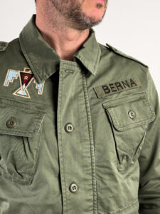 BERNA Giacca sahariana leggera sportiva con tasche e patch 243186 Verde7