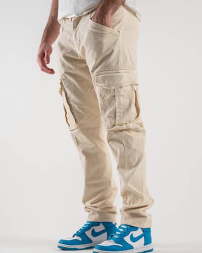 BERNA Pantalone tasconato in cotone leggero 243001 Panna