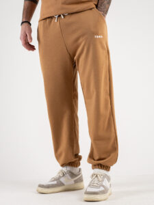 BERNA Pantalone tuta in cotone garzato 243226 Cammello3