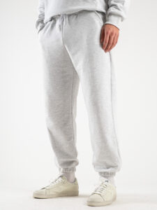 BERNA Pantalone tuta in cotone garzato 243226 Grigio Melange1