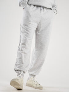 BERNA Pantalone tuta in cotone garzato 243226 Grigio Melange2