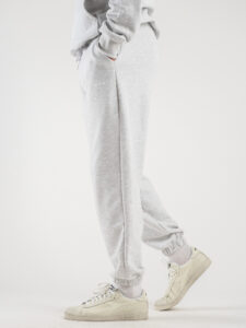 BERNA Pantalone tuta in cotone garzato 243226 Grigio Melange3