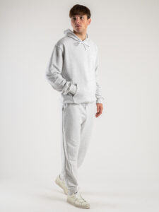BERNA Pantalone tuta in cotone garzato 243226 Grigio Melange5