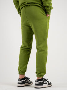 BERNA Pantalone tuta in cotone garzato 243226 Verde Olio (1)