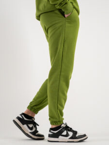 BERNA Pantalone tuta in cotone garzato 243226 Verde Olio (4)