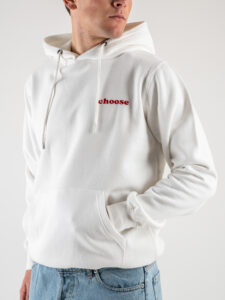 CHOOSE Hoodie | Eat pasta Run fasta White3