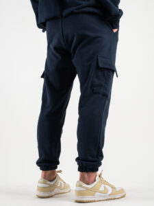 Completo tuta in cotone con felpa cappuccio + pantalone con tasconi KANYE Est. Blu (1)