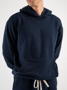 Completo tuta in cotone con felpa cappuccio + pantalone con tasconi KANYE Est. Blu (3)