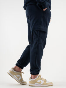 Completo tuta in cotone con felpa cappuccio + pantalone con tasconi KANYE Est. Blu (8)