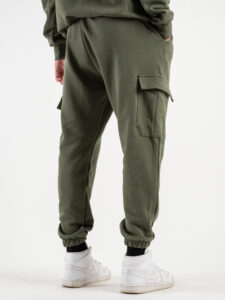 Completo tuta in cotone con felpa cappuccio + pantalone con tasconi KANYE Est. Dark Green (1)