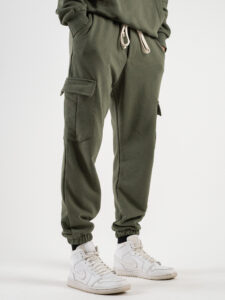 Completo tuta in cotone con felpa cappuccio + pantalone con tasconi KANYE Est. Dark Green (6)