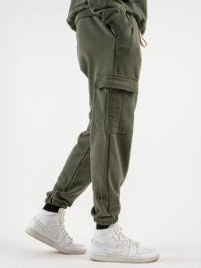 Completo tuta in cotone con felpa cappuccio + pantalone con tasconi KANYE Est. Dark Green (7)