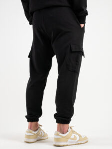 Completo tuta in cotone con felpa cappuccio + pantalone con tasconi KANYE Est. Nero (1)