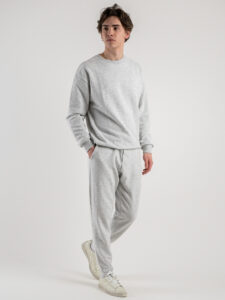 Completo tuta in cotone con felpa girocollo + pantalone con polsini DRAKE Est. Grigio Nike (2)