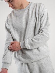 Completo tuta in cotone con felpa girocollo + pantalone con polsini DRAKE Est. Grigio Nike (4)