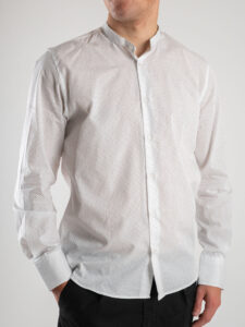 ESTASI Camicia in cotone fantasia pois PAVIA Bianca2
