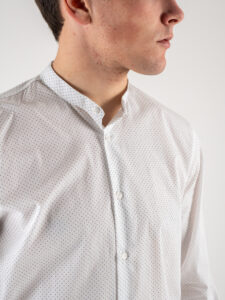 ESTASI Camicia in cotone fantasia pois PAVIA Bianca4