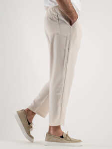 ESTASI Coordinato giacchetta sportiva + Pantalone morbido con coulisse ARSENAL Panna (2)