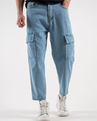 ESTASI Jeans 100 cotone con tascone laterale e corto alla caviglia ZIRKZEE Azzurro 5 Best Seller