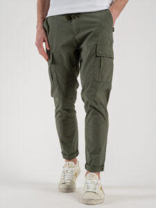 ESTASI Pantalone cargo leggero con bottone e coulisse ARIZONA Militare (3)