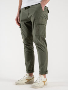 ESTASI Pantalone cargo leggero con bottone e coulisse ARIZONA Militare (4)