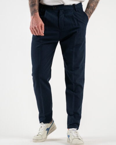 ESTASI Pantalone chino leggero e morbido con elastico e bottone in vita BARCELLONA EST Blu 3 Best Seller