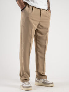 ESTASI Pantalone leggero con gamba morbida ed elastico in vita SANE’ EST Beige2