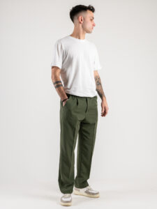 ESTASI Pantalone leggero con gamba morbida ed elastico in vita SANE’ EST Militare221