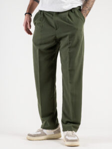 ESTASI Pantalone leggero con gamba morbida ed elastico in vita SANE’ EST Militare223