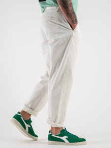 ESTASI Pantalone leggero morbido con pences in cotone made in Italy CALIFORNIA Panna (4)