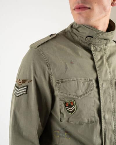 GIANNI LUPO Giacchetta sahariana leggera sportiva con tasche e patch militari GL300R Verde226 1 GIANNI LUPO GIANNI LUPO Giacchetta sahariana leggera sportiva con tasche e patch militari GL300R Verde