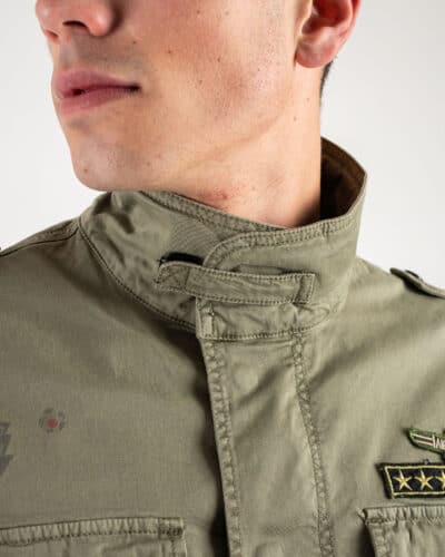 GIANNI LUPO Giacchetta sahariana leggera sportiva con tasche e patch militari GL300R Verde227 1 GIANNI LUPO GIANNI LUPO Giacchetta sahariana leggera sportiva con tasche e patch militari GL300R Verde