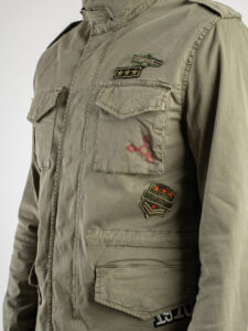 GIANNI LUPO Giacchetta sahariana leggera sportiva con tasche e patch militari GL300R Verde228