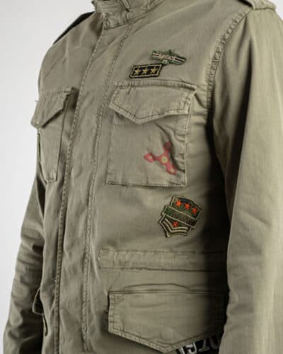 GIANNI LUPO Giacchetta sahariana leggera sportiva con tasche e patch militari GL300R Verde228 1 GIANNI LUPO GIANNI LUPO Giacchetta sahariana leggera sportiva con tasche e patch militari GL300R Verde