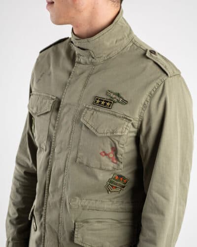 GIANNI LUPO Giacchetta sahariana leggera sportiva con tasche e patch militari GL300R Verde229 1 GIANNI LUPO GIANNI LUPO Giacchetta sahariana leggera sportiva con tasche e patch militari GL300R Verde
