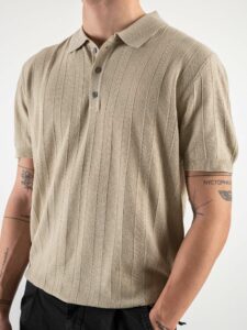 GIANNI LUPO Polo in maglia lavorata GL33754 Beige (3)