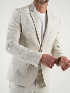 IMPERIAL Giacca da abito rigata con 2 bottoni JZ1EHAP PannaBlu (1)